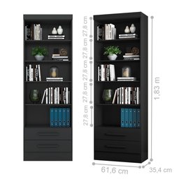 Estante Livreiro Kenner Preto Fosco - 2