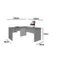 Ver imagem 3 de Escrivaninha Mesa Computador em L Branca 2 Gavetas Oferta