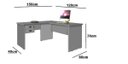 Ver imagem 3 de Escrivaninha Mesa Computador em L Branca 2 Gavetas Oferta