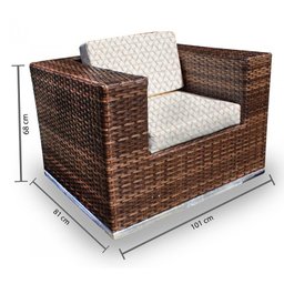 Conjunto Bora Bora - 1 Sofá 2 Lugares + 2 Poltronas + 1 Mesa de Centro - Chiloé - 3