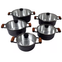 Kit de Caçarolas Box Cava 5 Peças Tampa de Vidro - Craqueada - 1
