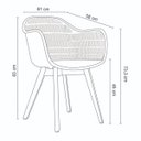Ver imagem 2 de Kit 2 Cadeiras Decorativas Sala e Cozinha Aquilae com Braço (Pp) Branco - Gran Belo