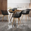 Ver imagem 5 de Kit 2 Cadeiras Decorativas Sala e Cozinha Aquilae com Braço (Pp) Branco - Gran Belo
