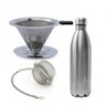 Filtro de Café Inox 102 com Infusor de Chá e Garrafa Térmica de Inox 1L - 1