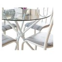 Ver imagem 2 de Conjunto Mesa Redonda Vidro 4 Cadeiras Branca Aço 5 Opções