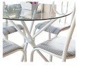 Ver imagem 2 de Conjunto Mesa Redonda Vidro 4 Cadeiras Branca Aço 5 Opções