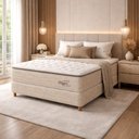 Ver imagem 1 de Conjunto Box Casal 138x188 Vigor Bege Topazio