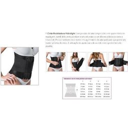 Cinta Modeladora Slim Waist Hidrolight GG - Preta - 3 Cinta Modeladora Slim Waist Hidrolight GG - Preta - 3