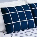 Ver imagem 3 de Jogo Cama Lençol Queen 200 Fios 3 Peças Azul Marinho