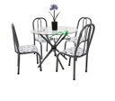 Ver imagem 1 de Conjunto Mesa Redonda Vidro 4 Cadeiras Chumbo Aço 5 Opções
