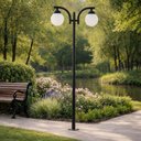 Ver imagem 4 de Jogo 4 Postes Pretos em Alumínio sem Globo 2m Bivolt Luminária Jardim Global Dital