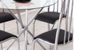Ver imagem 3 de Conjunto Mesa Redonda Vidro 4 Cadeiras Cromada Aço 5 Opções Assento