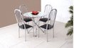 Ver imagem 4 de Conjunto Mesa Redonda Vidro 4 Cadeiras Cromada Aço 5 Opções Assento