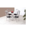 Ver imagem 4 de Conjunto Mesa Redonda Vidro 4 Cadeiras Cromada Aço 5 Opções Assento