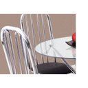 Ver imagem 2 de Conjunto Mesa Redonda Vidro 4 Cadeiras Cromada Aço 5 Opções Assento