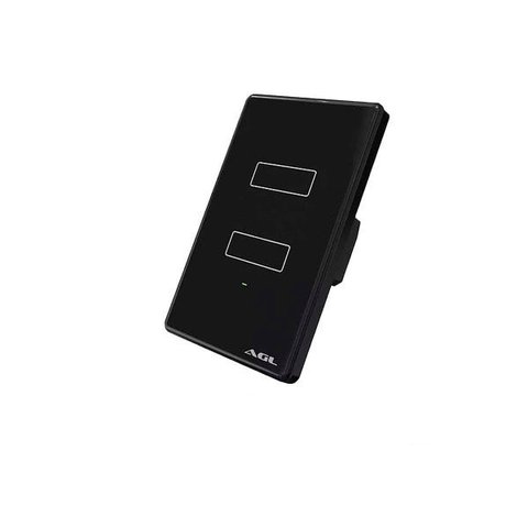 Interruptor Touch Wifi Inteligente AGL 2 Tecla Preto Bivolt