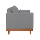Ver imagem 4 de Kit Poltrona Living + Sofá 3 Lugares com Base Madeira Linho Cor:grafite