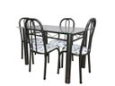 Ver imagem 1 de Mesa de Jantar com 4 Cadeiras Munique Ret. Aço Cor Craqueada