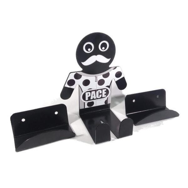 Suporte de Parede para Bike Preto Modelo Boneco Aço - 1