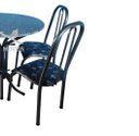 Ver imagem 2 de Mesa de Jantar com 4 Cadeiras Granito Red Granito. Aço Chumbo