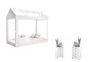 Ver imagem 1 de Quarto Infantil Completo com Mesa de Cabeceira Luxo Ii 4 Gavetas e Cama Montessoriana Crystal Branco