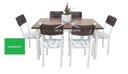 Ver imagem 3 de Mesa de Jantar 6 Cadeiras Lisboa Tampo MDF Aço Branca Oferta