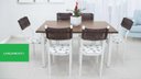 Ver imagem 1 de Mesa de Jantar 6 Cadeiras Lisboa Tampo MDF Aço Branca Oferta