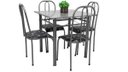 Ver imagem 1 de Mesa de Jantar com 4 Cadeiras Madri 80cm Aço Cor Craqueada