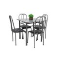 Ver imagem 1 de Mesa de Jantar com 4 Cadeiras Madri 80cm Aço Cor Craqueada