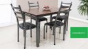 Ver imagem 2 de Mesa de Jantar 4 Cadeiras Lisboa Tampo MDF Aço Cor Craqueado