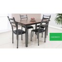 Ver imagem 2 de Mesa de Jantar 4 Cadeiras Lisboa Tampo MDF Aço Cor Craqueado
