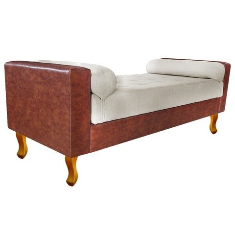 Recamier Félix King Size 195cm Corano Nozes e Linho Bege