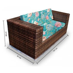 Conjunto Bora Bora - 1 Sofá 2 Lugares + 2 Poltronas + 1 Mesa de Centro - Aruba - 2