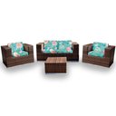 Ver imagem 1 de Conjunto Bora Bora - 1 Sofá 2 Lugares + 2 Poltronas + 1 Mesa de Centro - Aruba