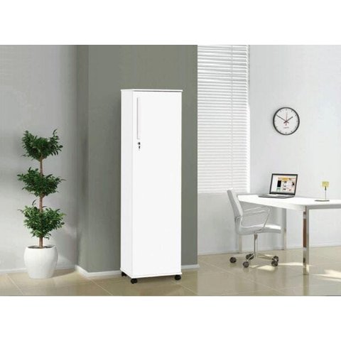 Multiuso Sapateira 01 porta + chave Branco pés rodízios
