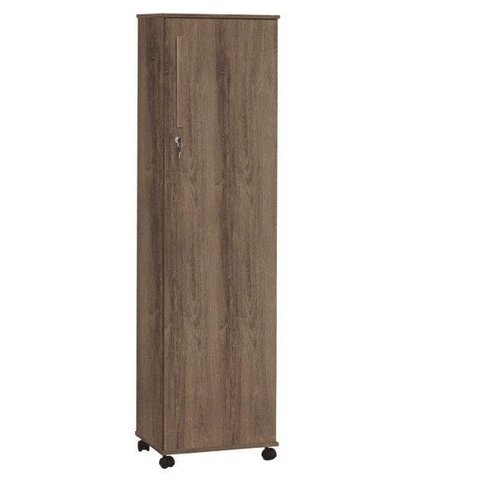 Multiuso Sapateira 01 porta + chave Teca fosco pés rodízios