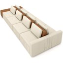 Ver imagem 6 de Sofá Ilha com Puff para Sala Living 425cm Amber M03 Linho Cru Couríssimo Whisky - Lyam Decor
