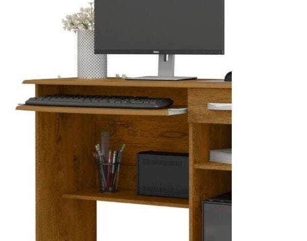 Escrivaninha Computador Mesa PC Vien Cor Freijó - 2