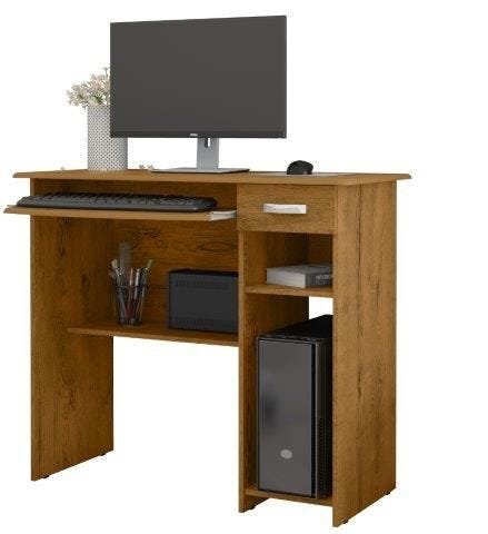 Escrivaninha Computador Mesa PC Vien Cor Freijó - 1