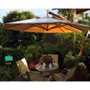 Ver imagem 5 de Ombrelone Lateral Slim 2,90 Mts com Floreira Lona Cor Creme