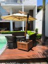 Ver imagem 1 de Ombrelone Lateral Slim 2,90 Mts com Floreira Lona Cor Creme