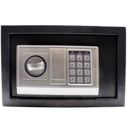 Cofre Eletrônico Digital Preto 31x20x20 Cm com Chave e Senha - 1 Cofre Eletrônico Digital Preto 31x20x20 Cm com Chave e Senha - 1