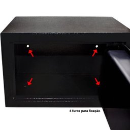 Cofre Eletrônico Digital Preto 31x20x20 Cm com Chave e Senha - 6 Cofre Eletrônico Digital Preto 31x20x20 Cm com Chave e Senha - 6