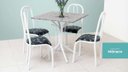 Ver imagem 2 de Mesa de Jantar com 4 Cadeiras Monaco 80cm em Aço Cor Branca