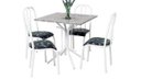 Ver imagem 1 de Mesa de Jantar com 4 Cadeiras Monaco 80cm em Aço Cor Branca