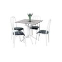 Ver imagem 1 de Mesa de Jantar com 4 Cadeiras Monaco 80cm em Aço Cor Branca
