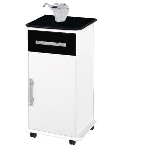 Balcão Bebedouro Ita. com Rodizios Branco / Pre / Marm