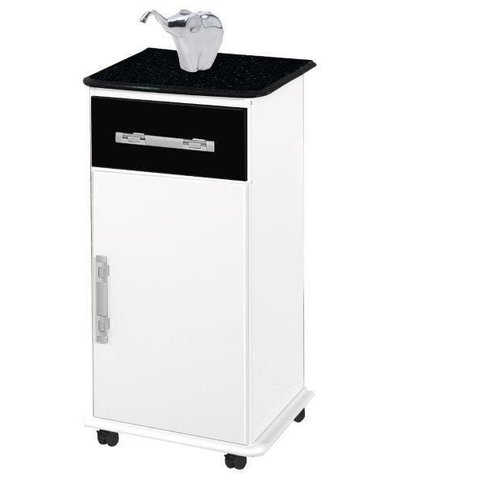 Balcão Bebedouro Ita. com Rodizios Branco / Pre / Marm