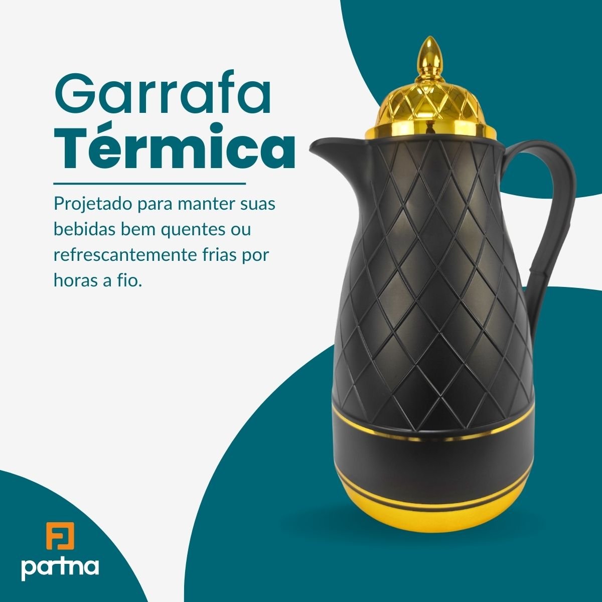 Garrafa Térmica para Café Chá Suco Luxo Elegânte Partna 4171p - 3