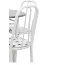 Ver imagem 3 de Mesa de Jantar com 4 Cadeiras Granito Madri Red em Aço Branca